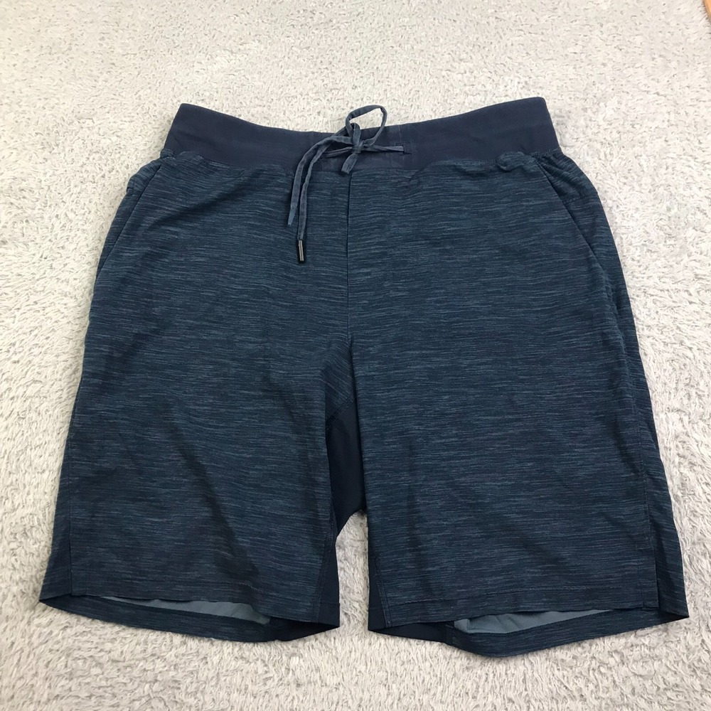 Lululemon T.H.E. Shorts‎ Mens M Heather Blue Lined 9" Updated Drawstring Running